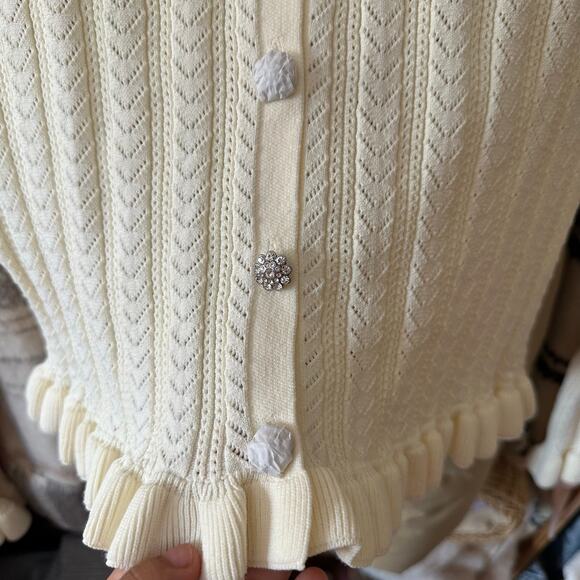ZARA BLOGGER FAVORITE KNIT CARDIGAN WITH JEWEL BUTTONS Size Large 5802/029/712 - Picture 4 of 14